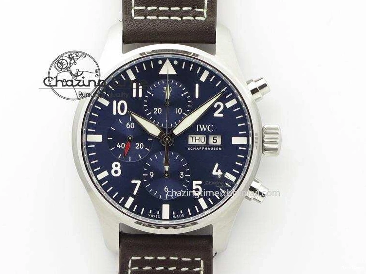 MIROTIME 1224 HighQuality Pilot Chrono 377714 “Le Petit Prince” ZF Best Edition Blue Dial On Brown Leather Strap A 7309